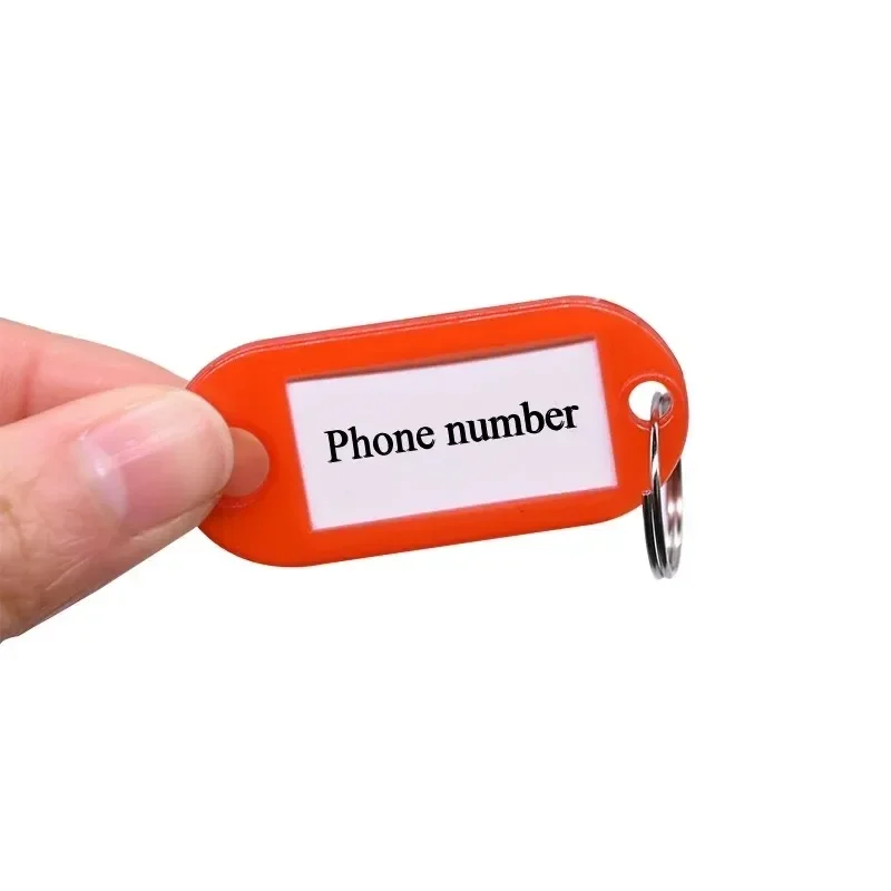 10 Pcs Plastic Custom Split Ring ID Key Tags Labels Key Chains Key Rings With Split Ring Numbered Name Baggage Luggage Tags