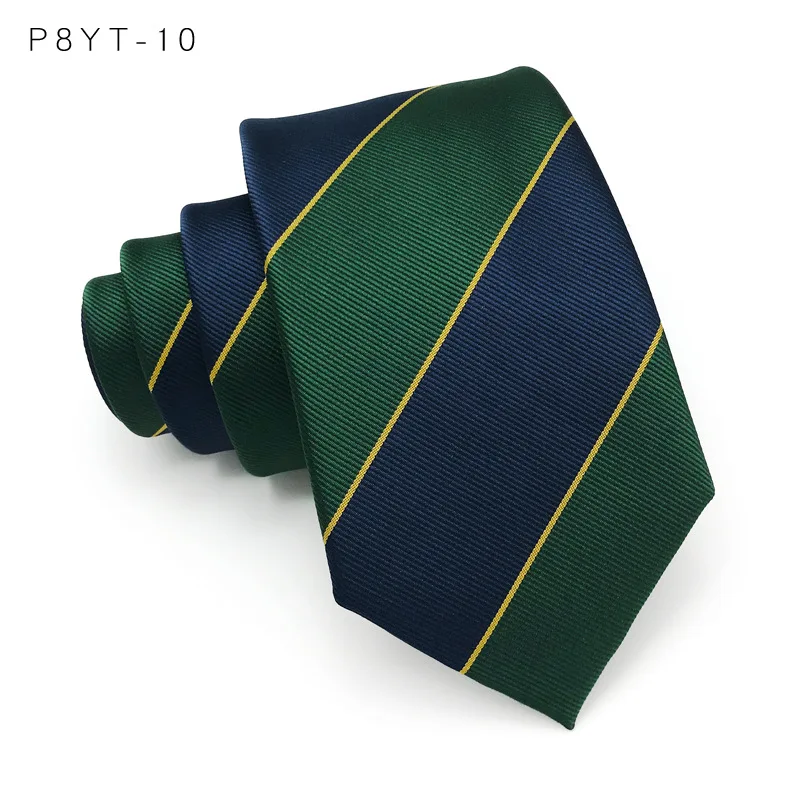 Luxury 8CM Mens Tie Necktie Stripes Striped Ties For Man Groom Groomsman Jacquard Woven Ascot Formal Business Party Accessories