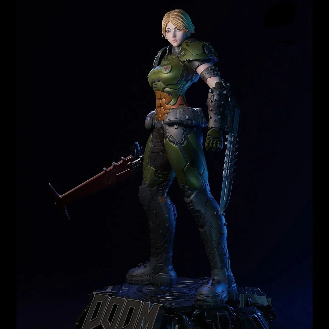 

Масштаб 1/24, высота 80 мм, фигурка из смолы, женская версия Doom Warrior, комплект моделирования, в разобранном виде, неокрашенная игрушка для 3D-печати 1279