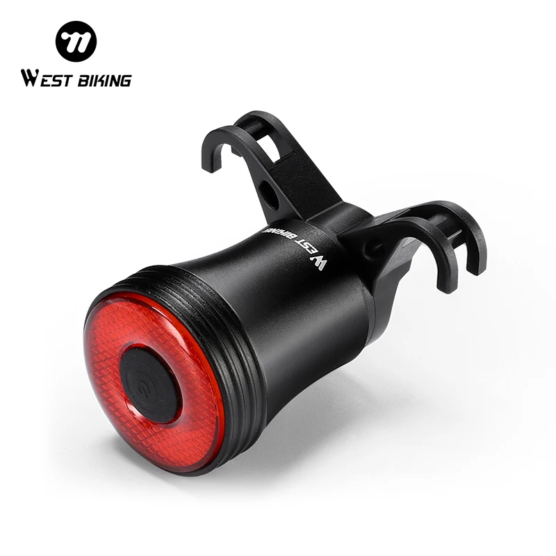 WEST BIKING Intelligent Bike Taillight Smart Auto Brake Sensing Bicycle Rear Light Aluminum Alloy IPX6 Waterproof Bike Accessory