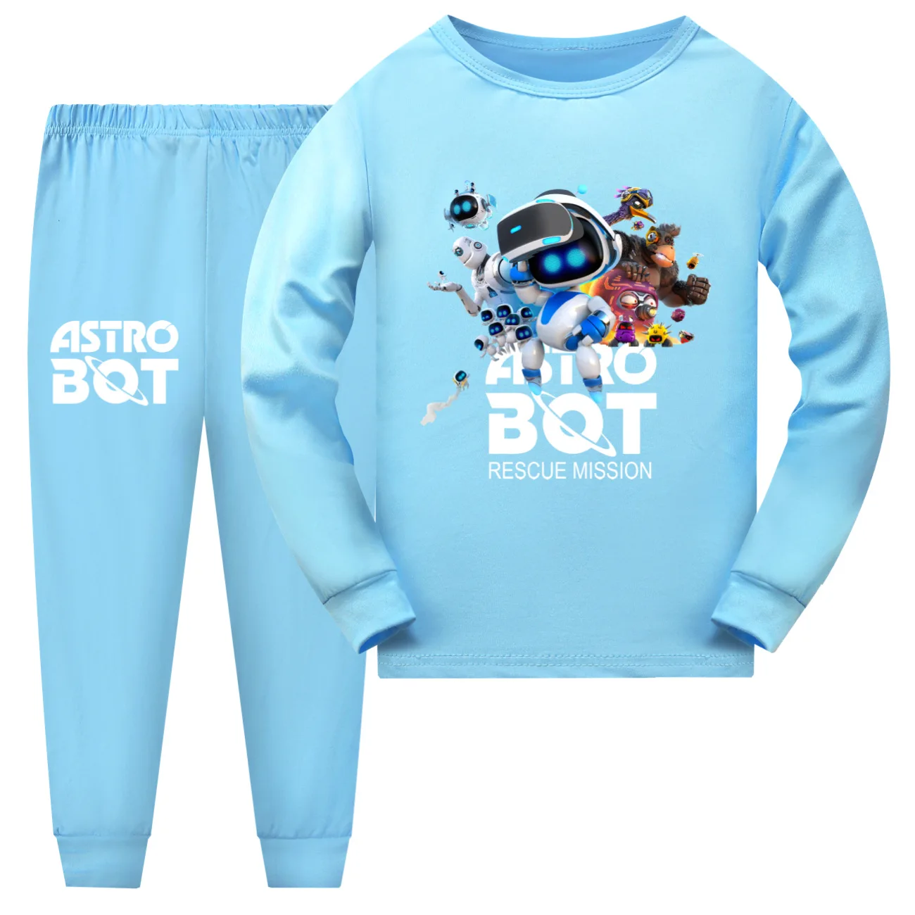 Game Astro Bot Clothes Kids Cartoon Astrobot Pajama Sets Boys Autumn Pullover Long Sleeve Tops Legging 2pcs Set Girls Sleepwear