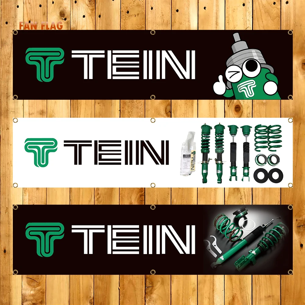

60X240cm Teins Racing Car Banner Auto Parts Flag Polyester Printed Garage or Outdoor Decoration Tapestry