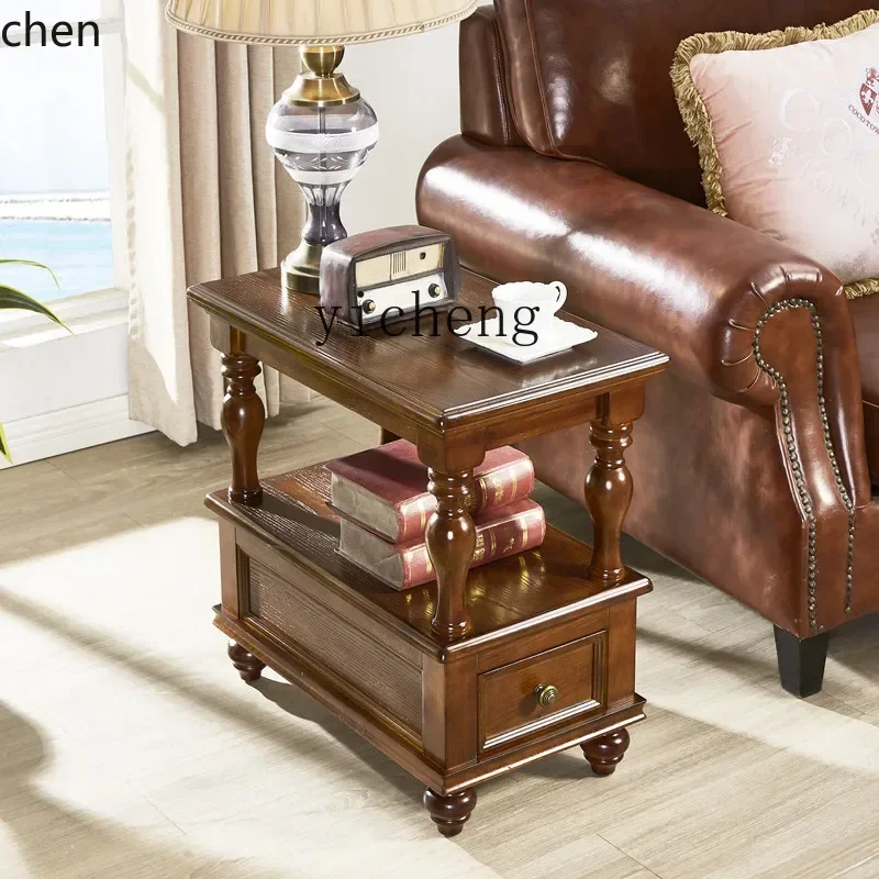 ZMLsofa side creative small table simple light luxury household phone table living room side cabinet with small coffee table