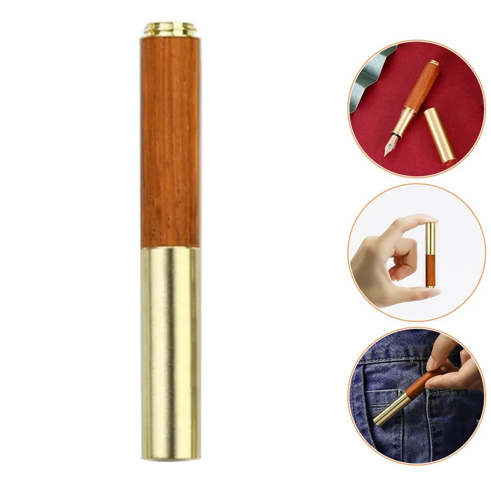 

Миниатюрная каллиграфическая ручка-фонтан с тонким наконечником для плавного письма, портативный дизайн для дома, школы, бизнеса, легкая металлическая ручка с деревянными элементами