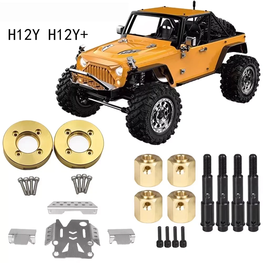 MJX RC Crawler Auto Upgrade-Teile: Messing-Gegengewicht, Chassis-Panzerung, Kupplung passend für 1:12 H12Y, H12Y Plus, H12P zur RC-Auto-Modifikation