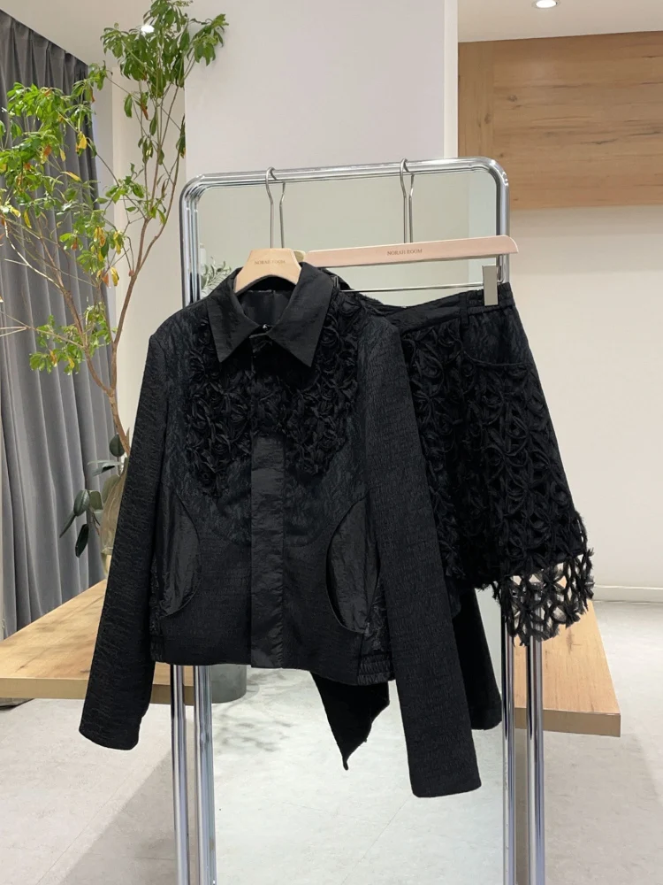 

Аутентичный брендовый комплект с кружевной юбкой и джатом Nok Xiaola, весна 2023, прямой крой, длинный свеч на пуговицах