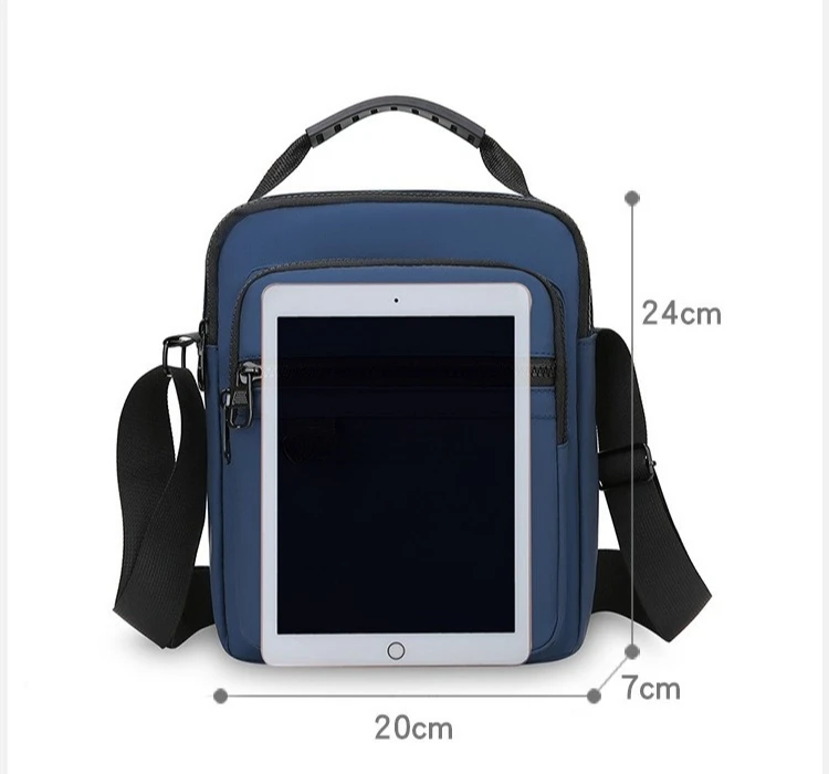 Herren-Umhängetasche, wasserdichte und strapazierfähige Geldbörse, modische Rucksacktasche mit mehreren Reißverschlüssen, Business-Reisetasche. – Detail 7