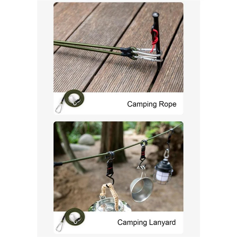 Outdoor Heavy Duty Bungee Cord Elastische Krawatte Strap String Karabiner Haken Kajak Radfahren Gepäck Verpackung Seile Camping Zubehör – Detail 9