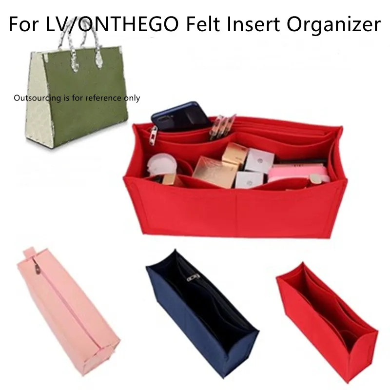 Organizador de tecido Onthego-feltro para viagem, bolsa de maquiagem estilo 3, bolsa interna portátil, acessórios cosméticos