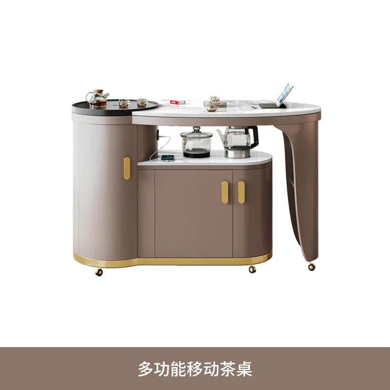 

Балконный стол, маленькая тележка кунг-фу, домашний передвижной чайный столик из шифера