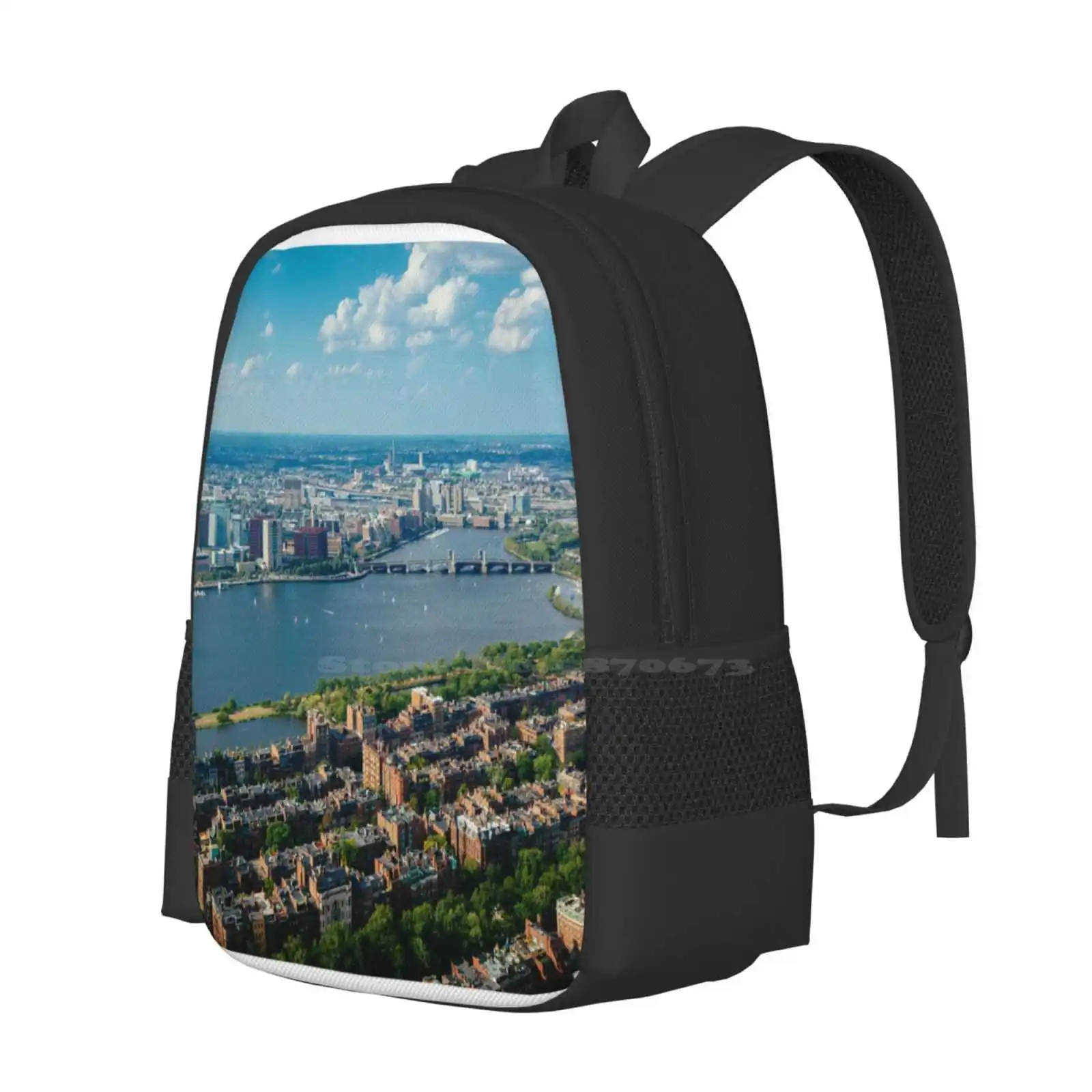 Boston, Massachusetts Hot Sale Schoolbag Backpack Fashion Bags Boston Massachusetts Boston Skyline Boston City Skyline Boston