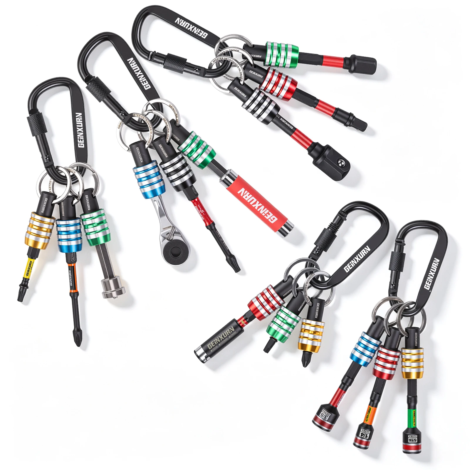 Geinxurn 30PCS Keychain Bit Holder Set, 1/4