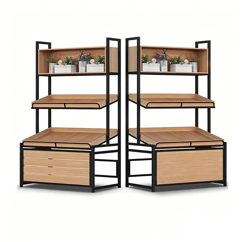 Multi Layer Fruit and Vegetable Display Shelf Storage Rack for Supermarket Fresh Produce Snack Store Organization Stand