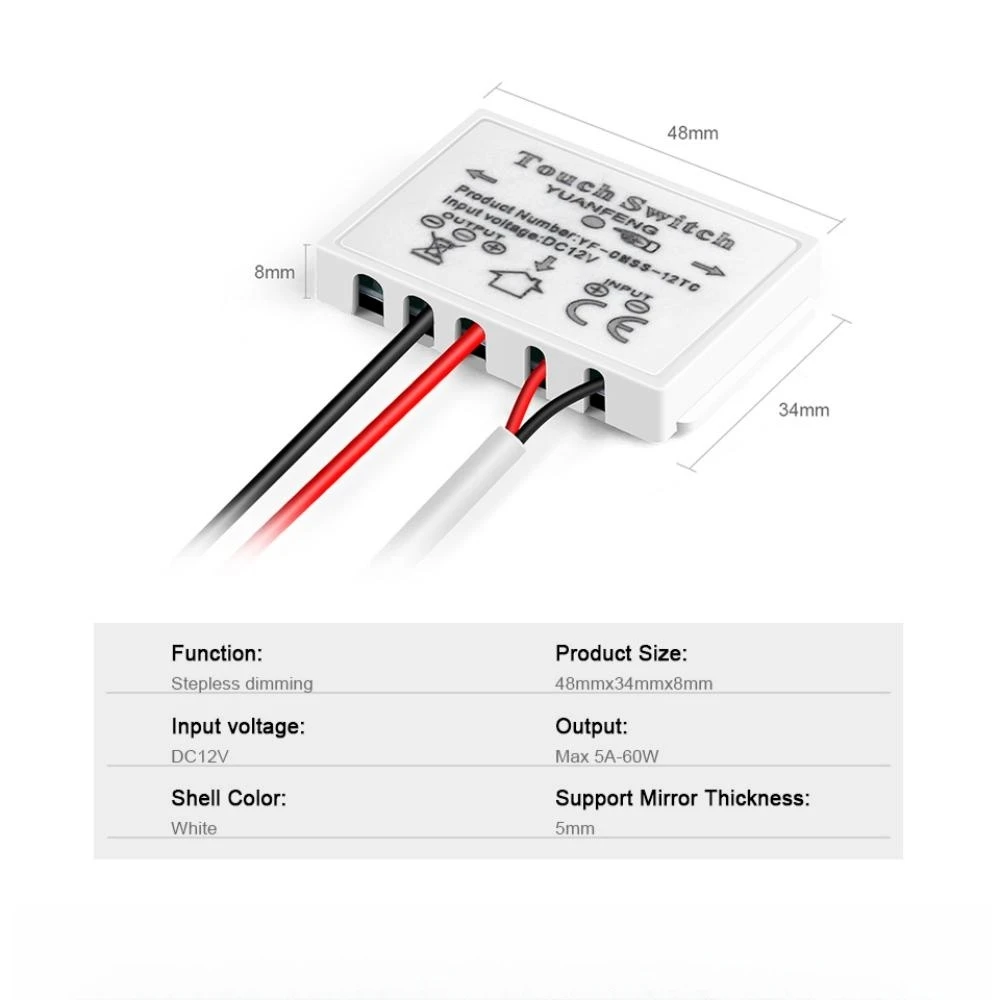 LED COB اللمس عكس الضوء الغرور ماكياج مرآة ضوء ، 12 فولت ، 320 ، 480 المصابيح لكل متر الاستشعار ، خلع الملابس الجدول الديكور ، الشريط مصباح ، RA90 الخطي قطاع