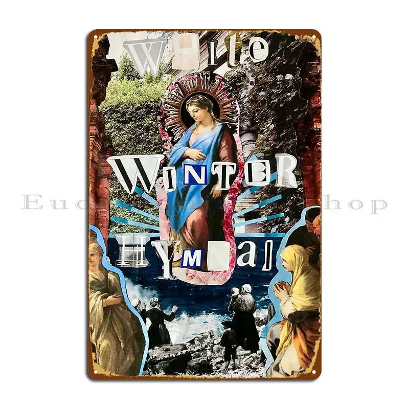 Carteles de Metal de himnal de invierno blanco, impresión de garaje, cine, garaje, cartel de estaño
