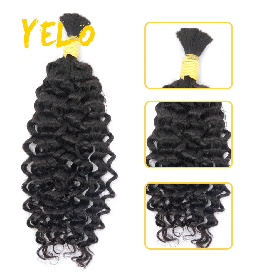 14-28 Inch Water Wave Bulk For Braiding Hair Extensions Colored Crochet Braids Hair Extensions Human Hair Bundles For Women