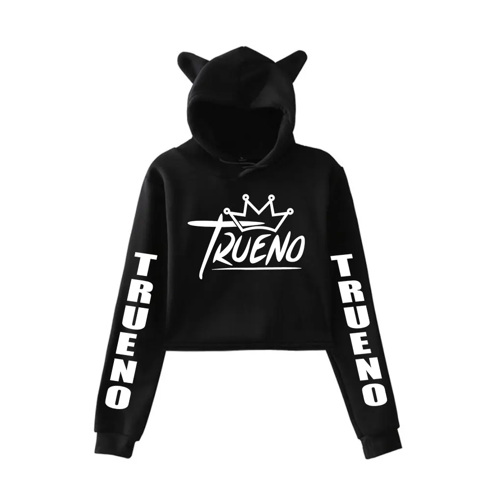 Trueno rapper vintage 90s moletons moda para meninas gato orelha colheita esportes streetwear moda