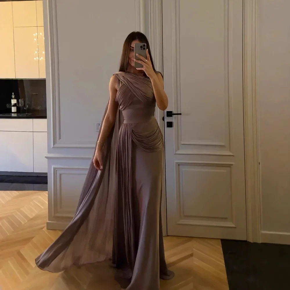 

Fmxires 2025 New Autumn Independent Station Middle East Women's Satin Evening Gown Pleated Sash Wedding And Important Occasions