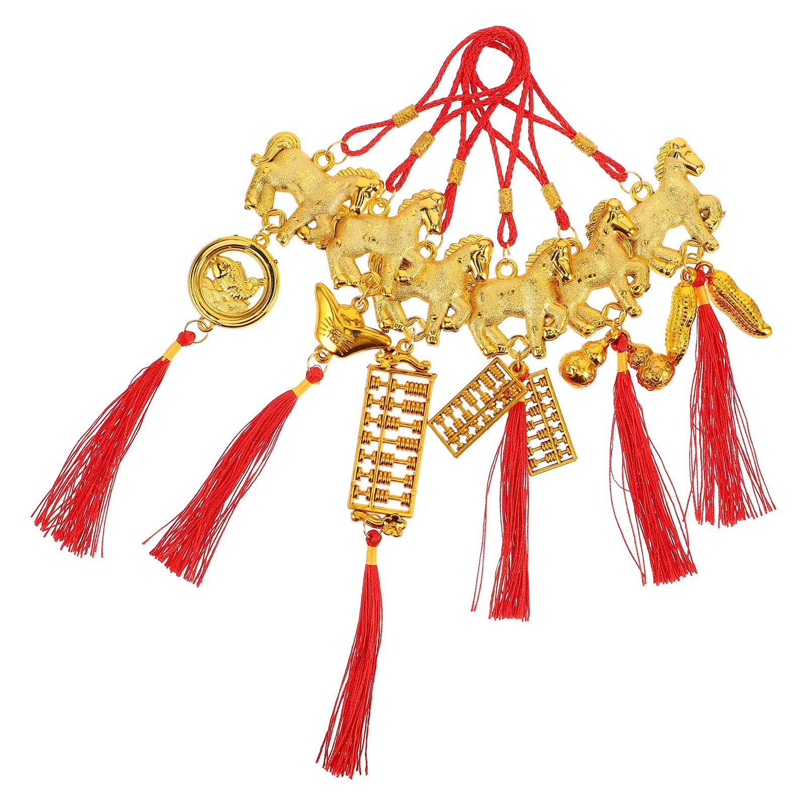 

2026 Year Of The Horse Chinese New Year Hanging Ornaments Red Tassel Lucky Pendants Festival Decorative Statues For Home Office