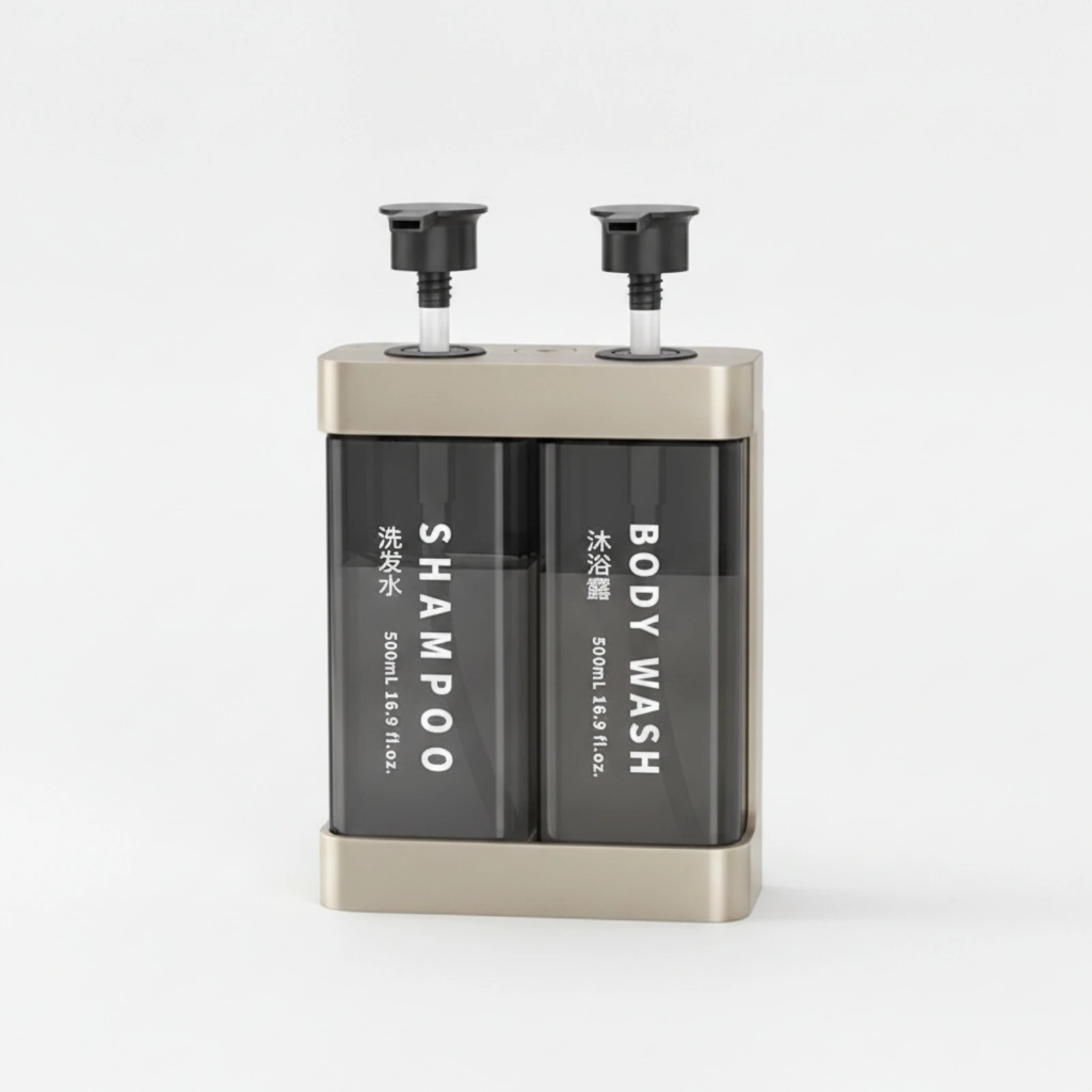 Wall-Mounted Soap Dispenser No-Drill Wall-Mounted Shampoo Dispenser Lockable Easy to Install for Renters, Shower, Bathroom