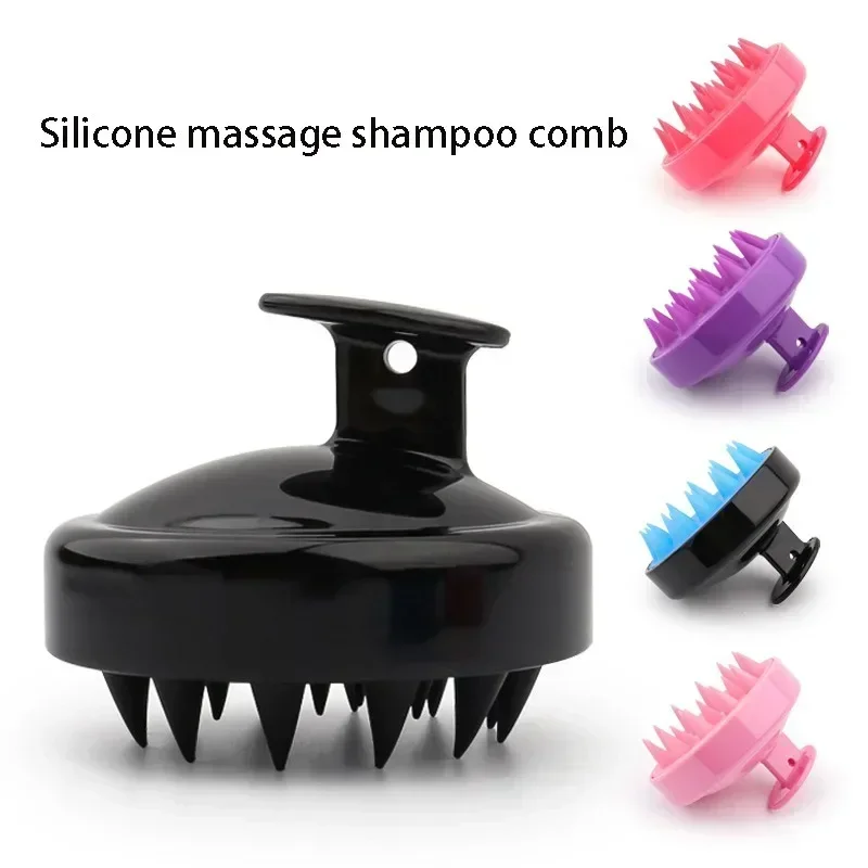 Silicone Shampoo Brush Head Scalp Massage Comb Hair Washing Comb Body Massage Brush Bath Shower Brush Salon Hairdressing Tool