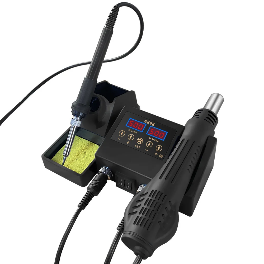 Hot air gun dismantling and welding table 110V220V750W dual digital display two-in-one controllable temperature electric