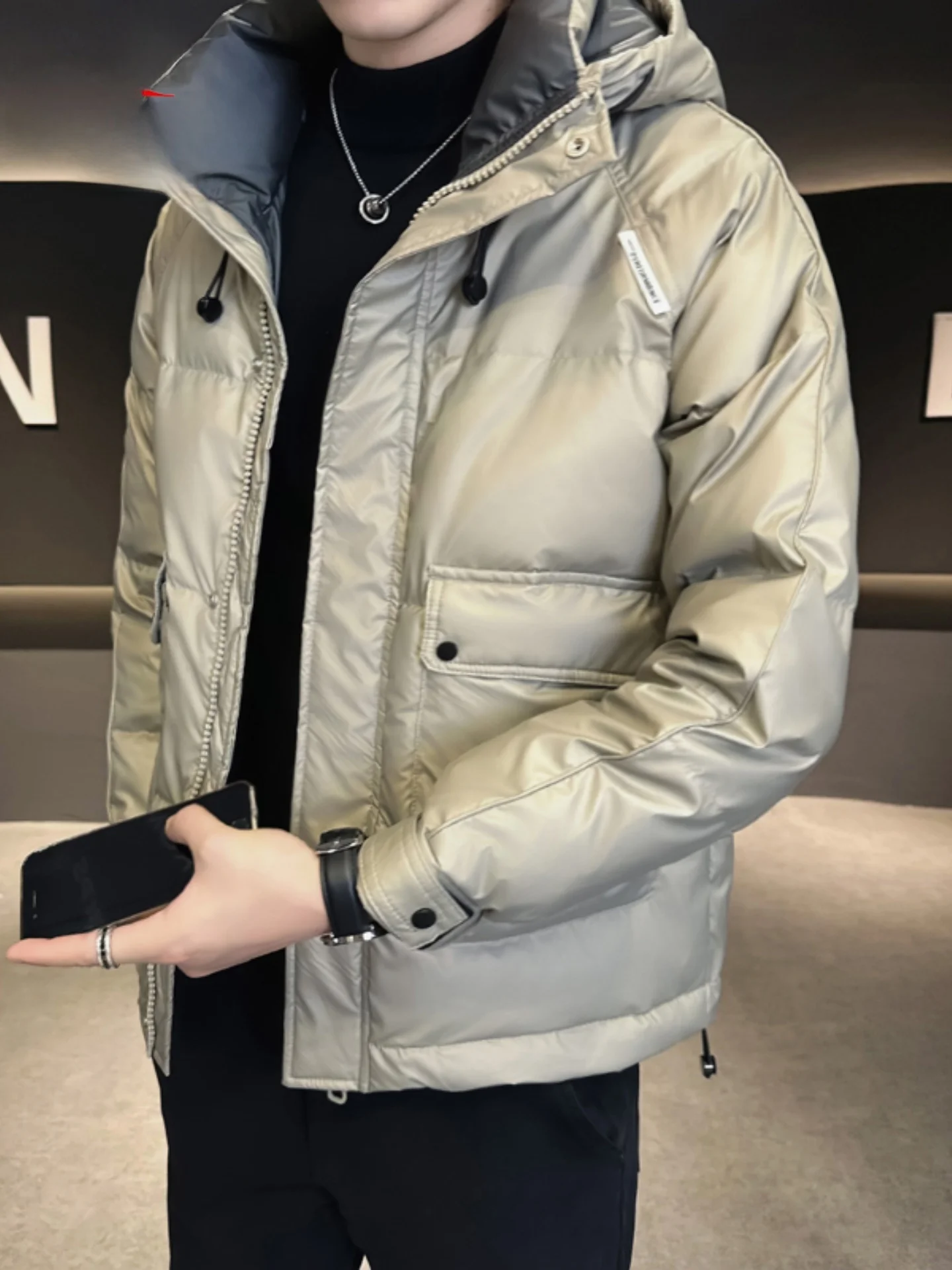 

Мужская легкая пуховая куртка Pierre Cardin 2026: модная, городская, ветрозащитная, теплая, на молнии, из полиэфирного волокна