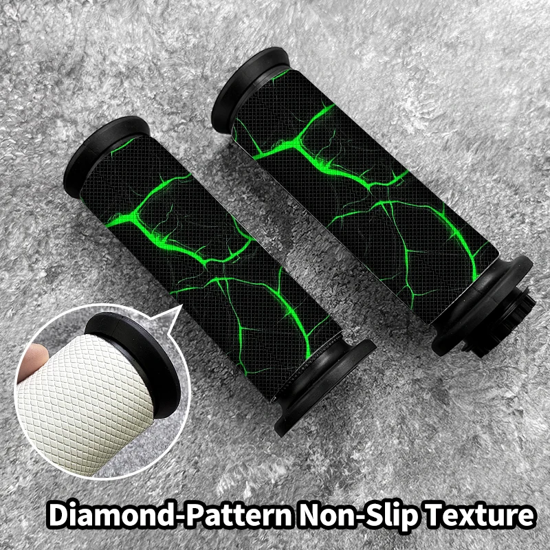 2PCS Crack Motorcycle Grip Stickers Diamond Pattern Waterproof Anti Slip Stickers for Modified Electric Bicycles and Scooters