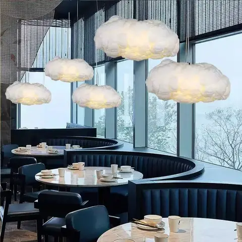Nordic DIY Cloud Pendant Light, Creative LED Hanging Chandelier for Bedroom, Kids Room & Artistic Home Decor