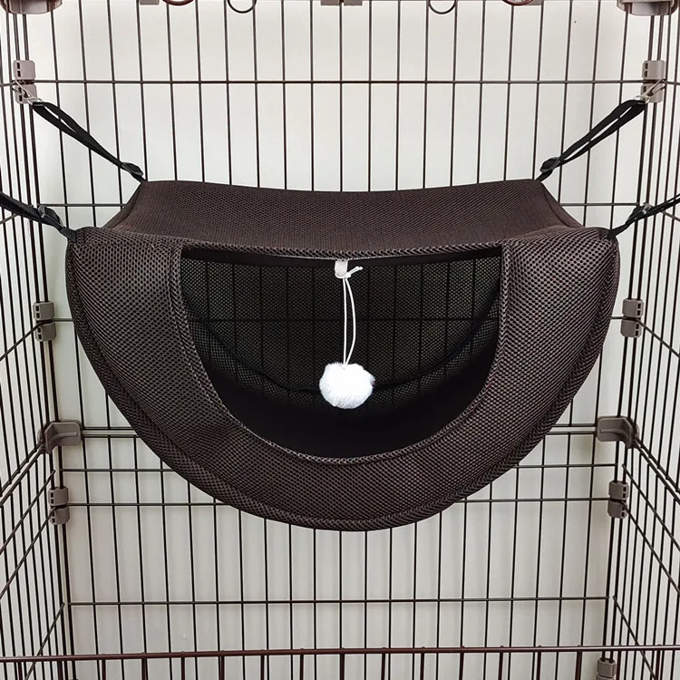 Sandwich mesh cat cage hammock cat bed summer breathable machine wash pet supplies small pet bed view 4