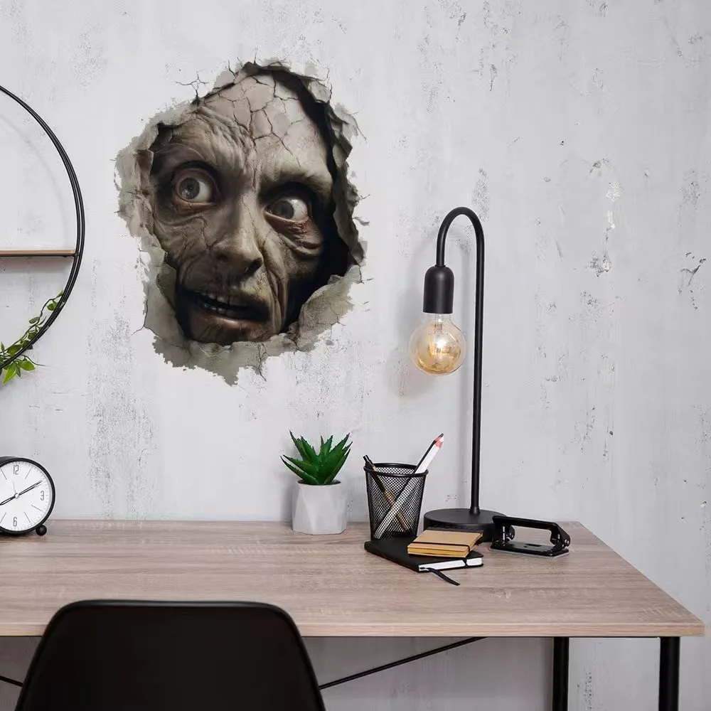 Waterproof Halloween Spooky Sticker Realistic PVC Window Sticker Self Adhesive Scary Zombie Wall Sticker Haunted House