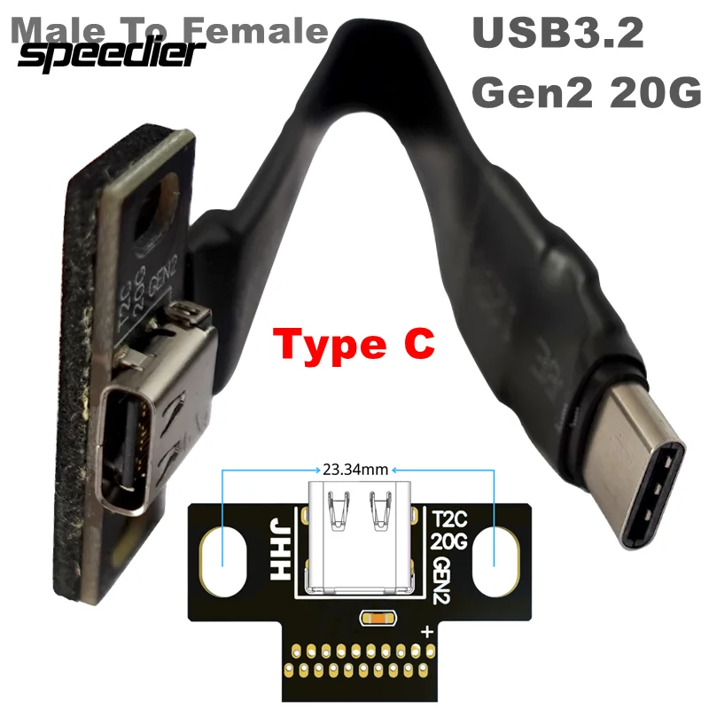 Ff- fita de extensão plana usb 3. 0 tipo-c, cabo 90 f, fino, macio, flexível, f, carregador, sem escova, portátil, monitor gim20 g/b