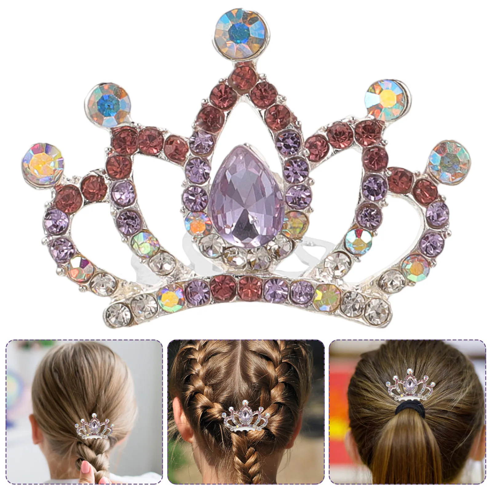 

Crown Hair Comb for Girls Alloy Rhinestone Hairpin Decorative Hair Accessory Perfect for Parties Performances Banquets Gifts