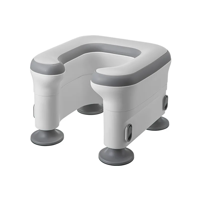 Portable Toilet Seat Riser Adjustable Height PP Stool Elderly Pregnant Women Squat Toileting Aid