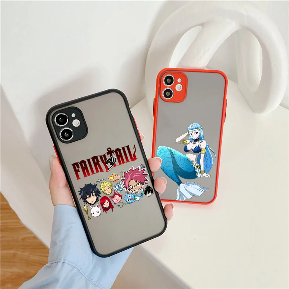 Matte Phone Case for iphone 14 15 Pro XS Max 13 8 7 6S Plus 12 11 XR X SE Fairy Tail mermaid Translucent Case Funda Shell