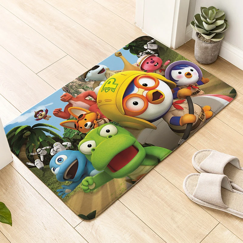 Bathroom Foot Mat Waterproof D-Pororos Cute Bedroom Living Room Rug Custom Doormat Entrance Door Hallway Kitchen Floor Carpet