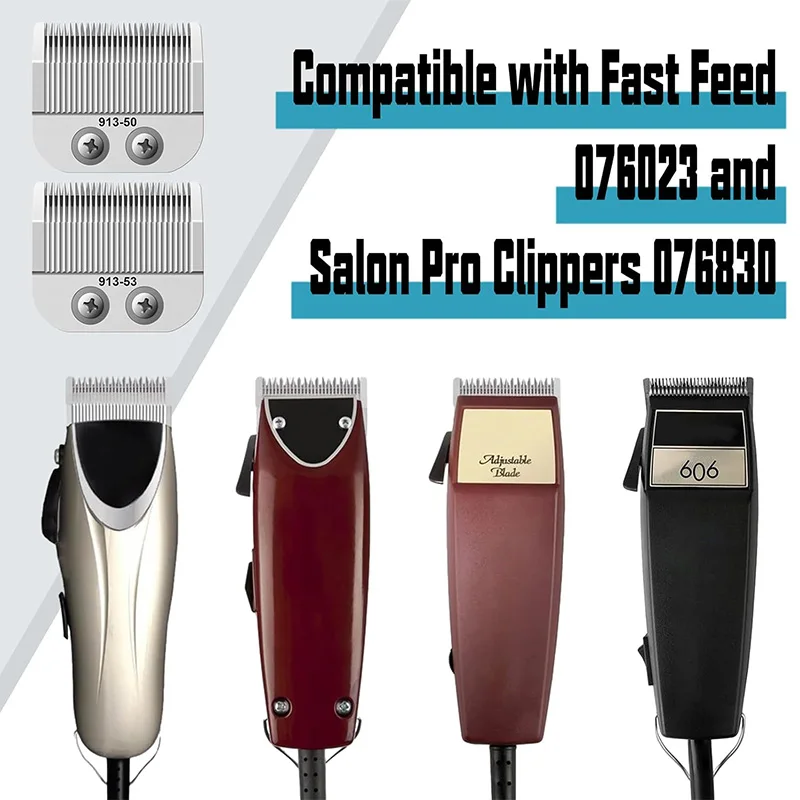 91353 Adjustable Fine Blade Compatible with Oster Fast Feed 076023 and Salon Pro Clippers 076830 Blades Replacement