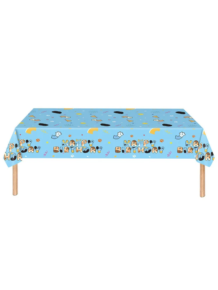 Novo bluey azul cão personagem dos desenhos animados bluey festa descartável pe toalha de mesa tema