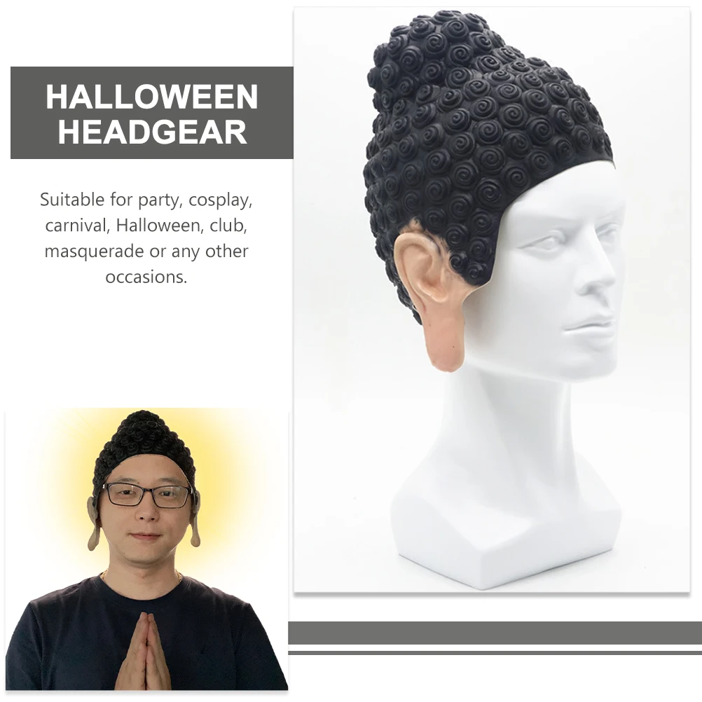 

1pcs Buddha Head Masks Latex Lightweight Halloween Costume Accessory Cosplay Party Masquerade Carnival Dress Up Face Cover