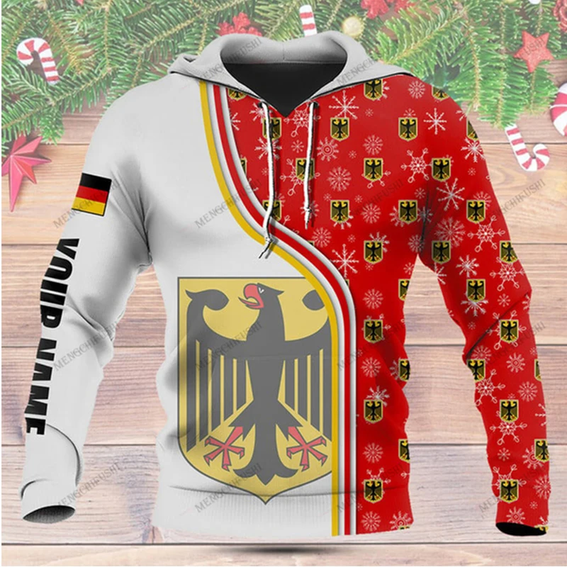 German Flag Emblem 3D Harajuku Print Christmas Fashion Men\'s And Women\'s Sports Outdoor Leisure Daily Loose Comfortable Hoodie