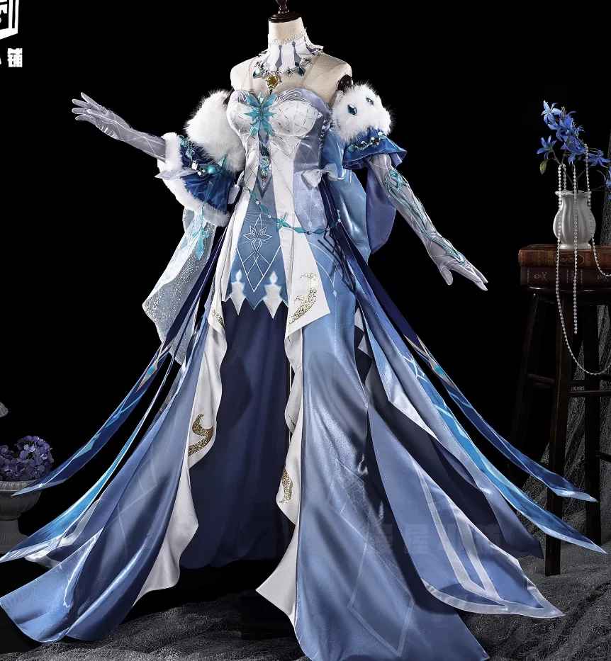 Genshin Impact Anastasya Feodorovna Snezhnaya Princess of Ice Tsaritsa Cosplay Costume  Dress Role Play Outfit Halloween Women view 2
