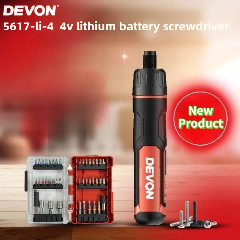 DEVON 5617 4V Cordless Electric Screwdriver Type-C Rechargeable 2000mah Drill Bit Smart Screwdrivers Torque Power Repair Tools