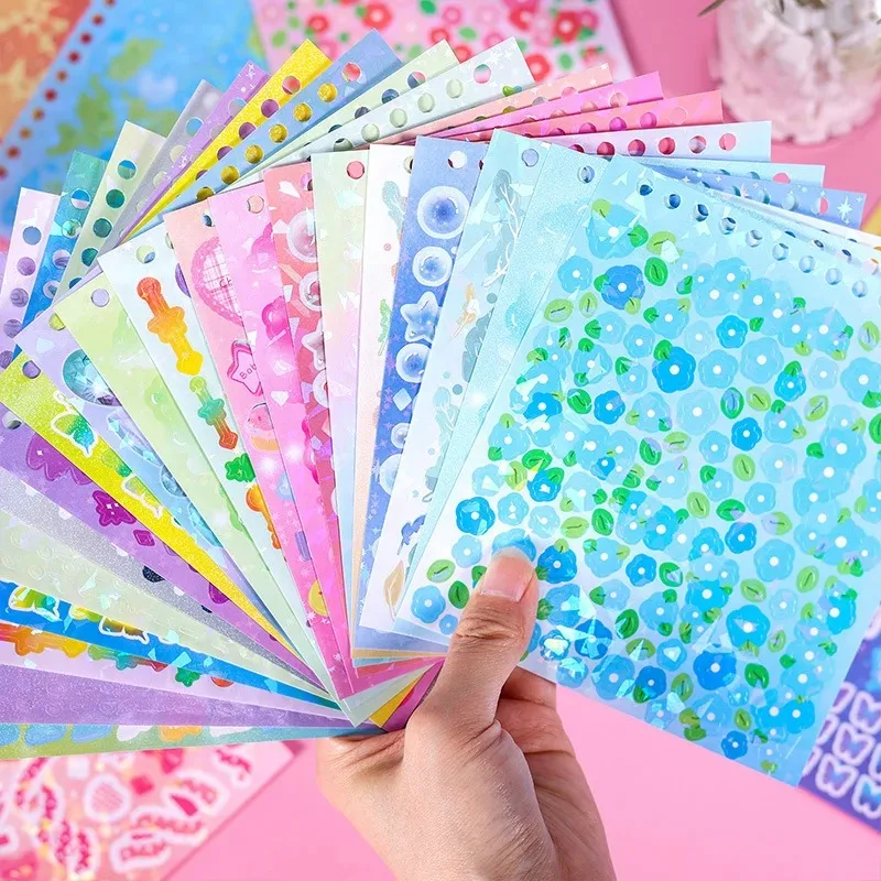 60 pcs Kawaii Cartoon flash Stickers book Decorative Adhesive DIY Scrapbooking Material hand made Junk Journal Supplies