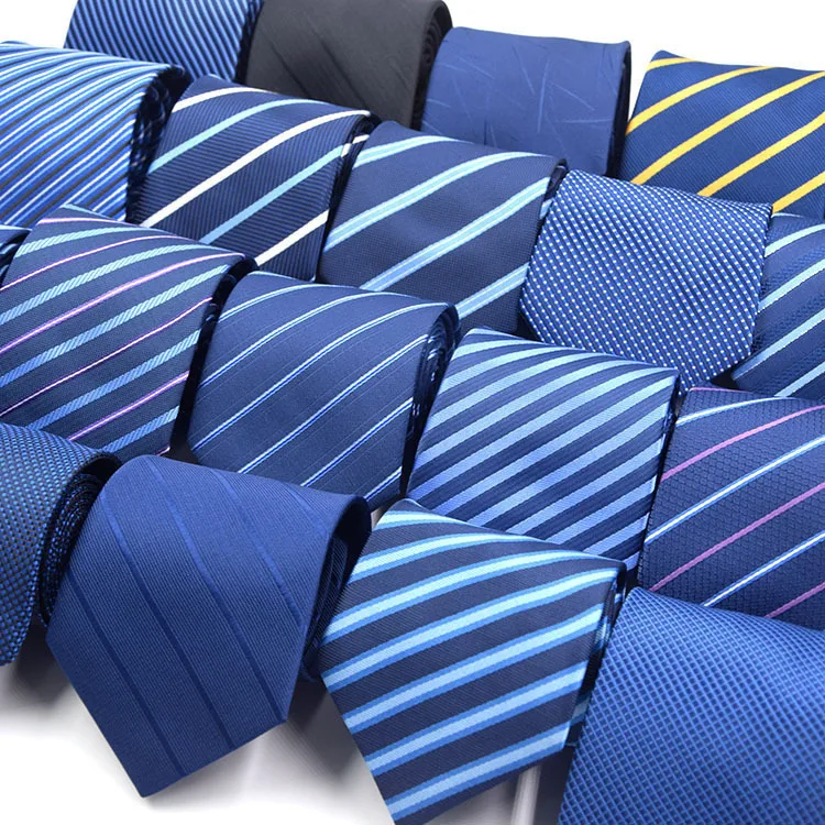 

In stock authentic men's business professional polyester silk casual dress striped men's fashionable tie