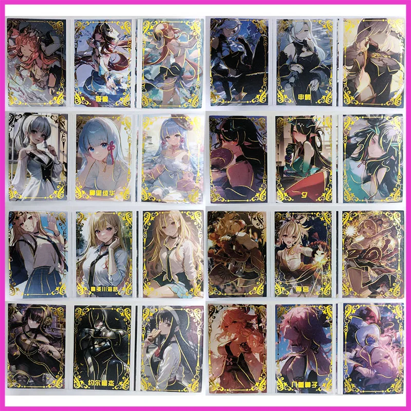 Anime Goddess Story Rare Folding Laser Flash Cards Yor Forger Furina Kafka Toys for boys Collectible Cards Birthday Present