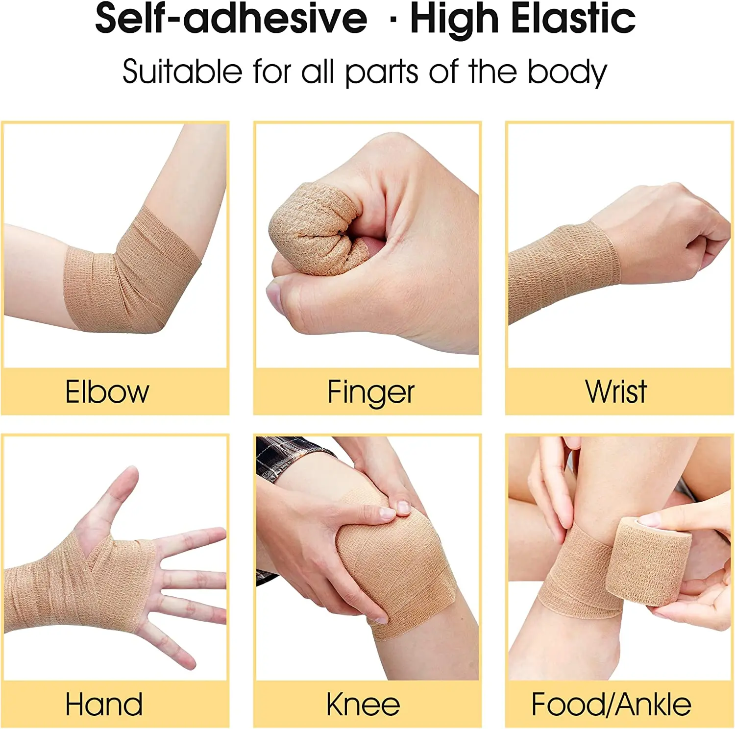 Sport Bandage Elastische Hansaplast Selbst Klebeband Schützen Handgelenk Palm Finger Arm Schulter Knie Knöchel Haustiere Bein Tattoo Sicherheit – Detail 2