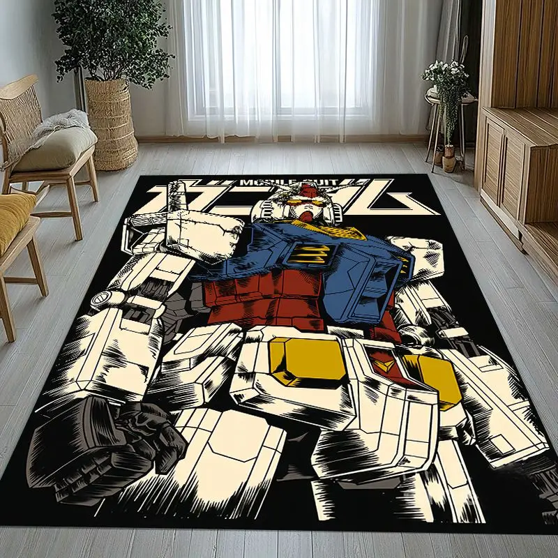 Retro Gundam Destroy Zeon Cartoon Soft Non-Slip Large Area Rug for Living Room,Bedroom Playroom Carpet Mat for Sofa,Home Decor