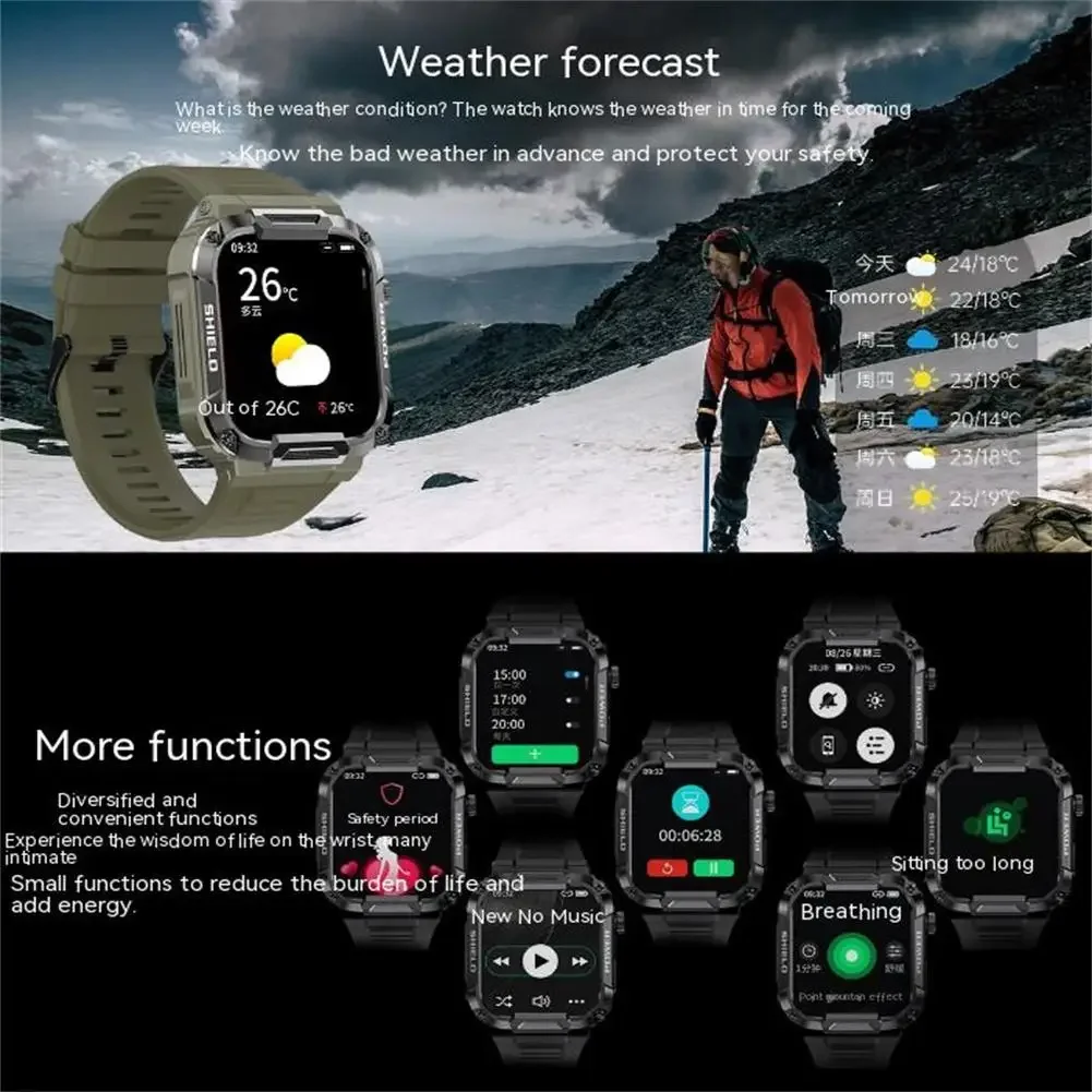 Reloj inteligente MK66 para hombre, dispositivo avanzado Batería resistente y grande Reproducción de música Rastreador de Fitness Llamada y Dial Bluetooth para hombres activos