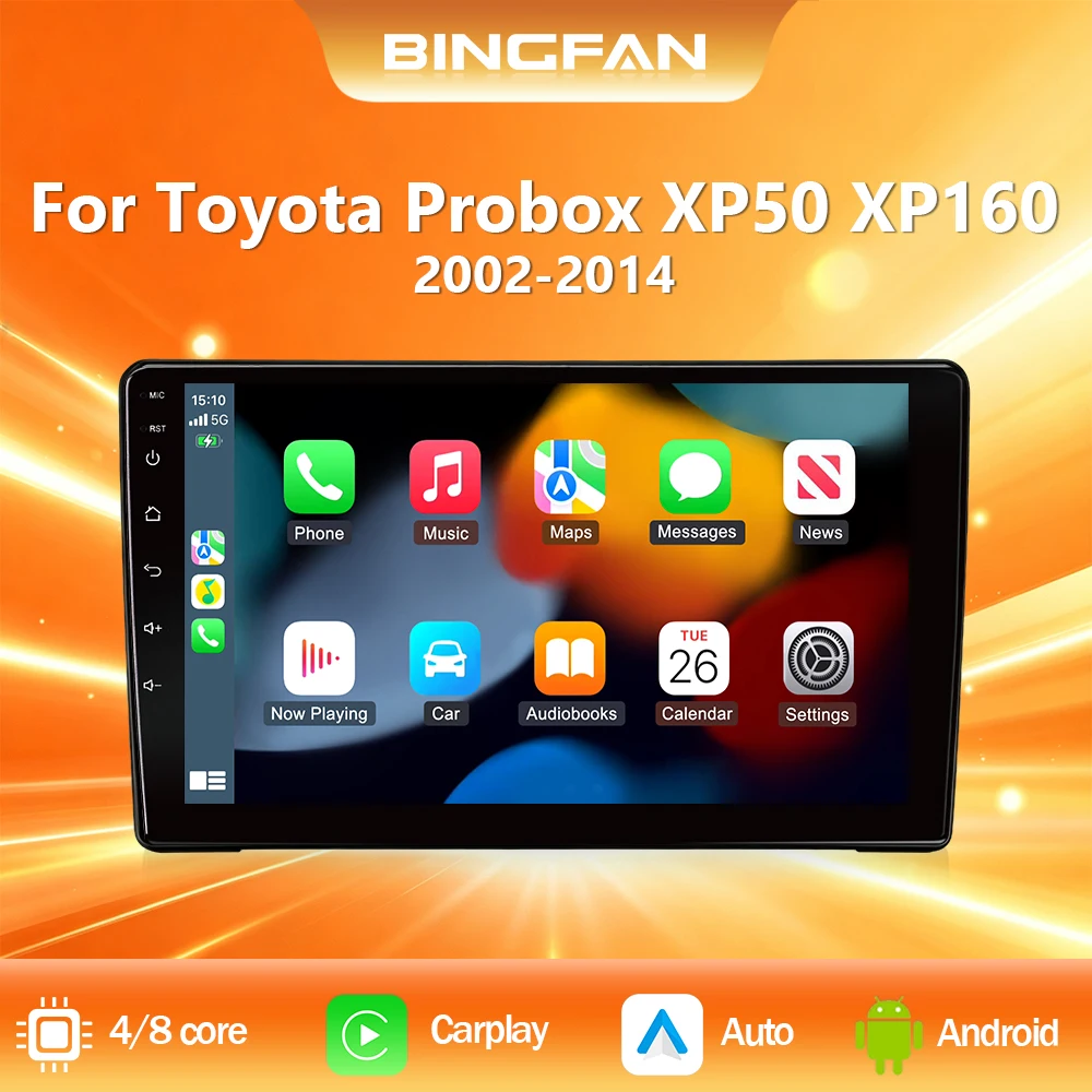 Android Car Carplay Auto for Toyota Probox XP50 XP160 2002 -2014 Right Hand Drive Car Radio DSP Player Video 8core Stereo BT GPS