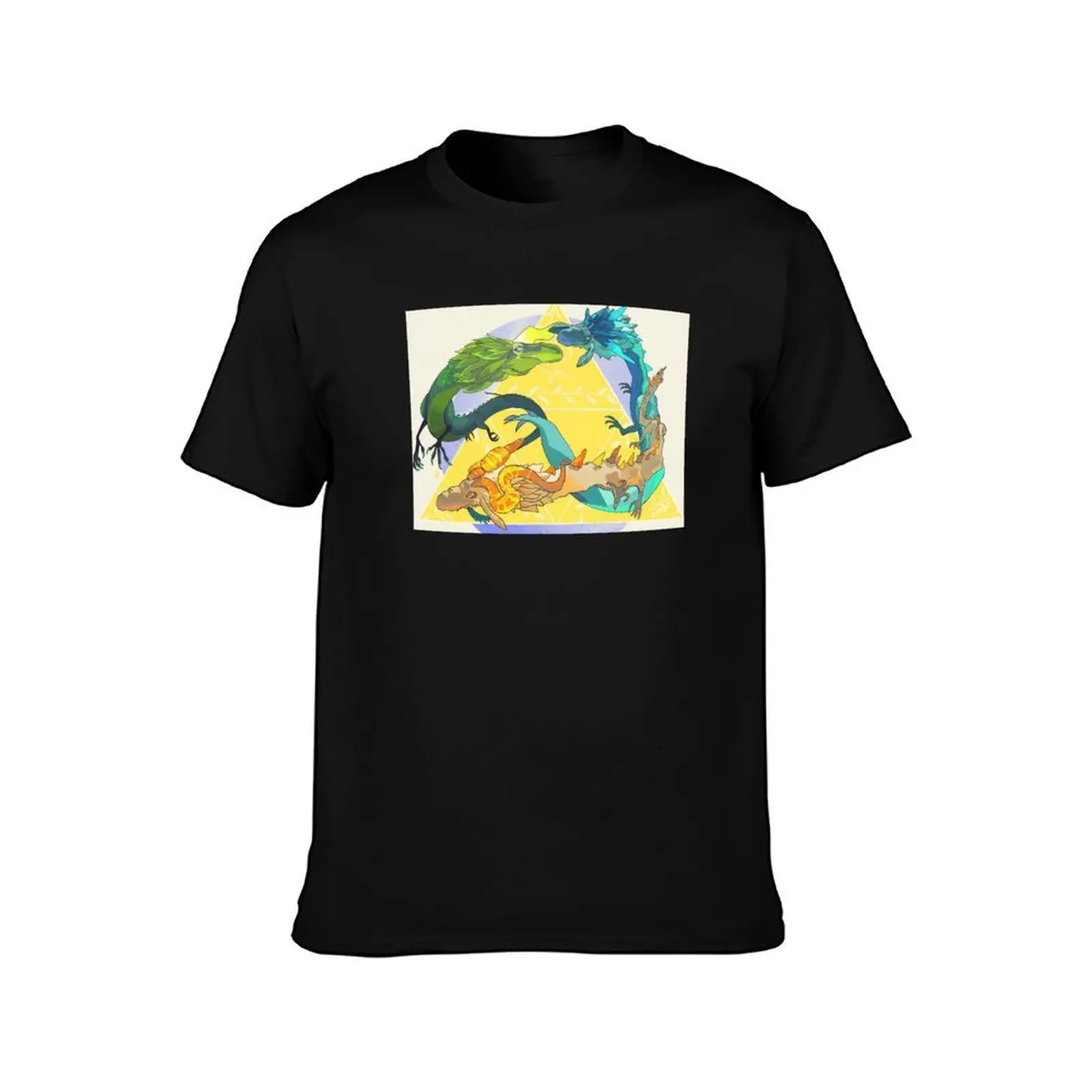 Dragons of hyrule T-Shirt, Summer Casual Cotton Tee, Oversized Streetwear Tops, Vintage Graphic Print, Loose Fit Short Sleeve